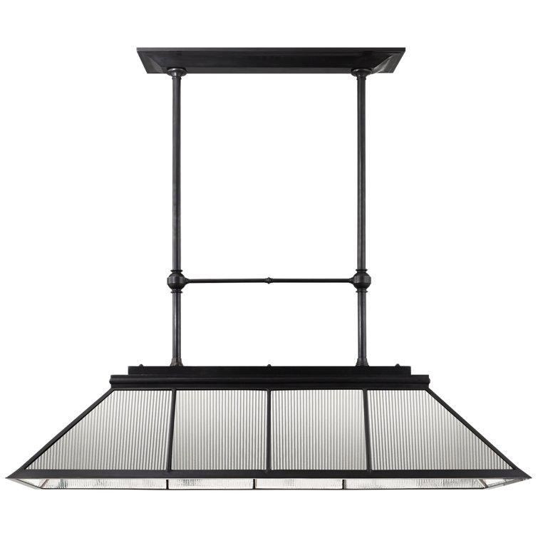 Rivington Bronze 7-Light Pendant with Clear Ribbed Glass