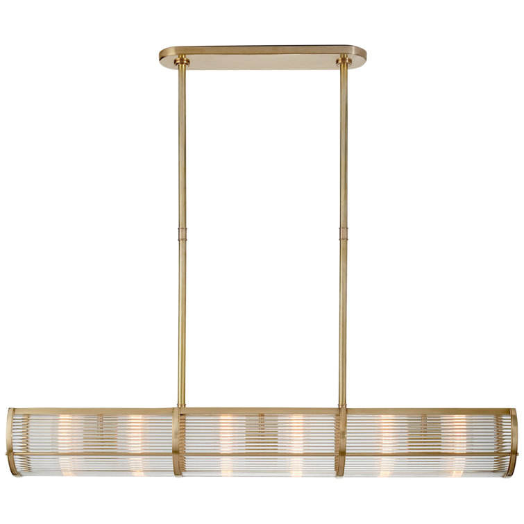 Allen 48'' Natural Brass and Glass Island Pendant Light