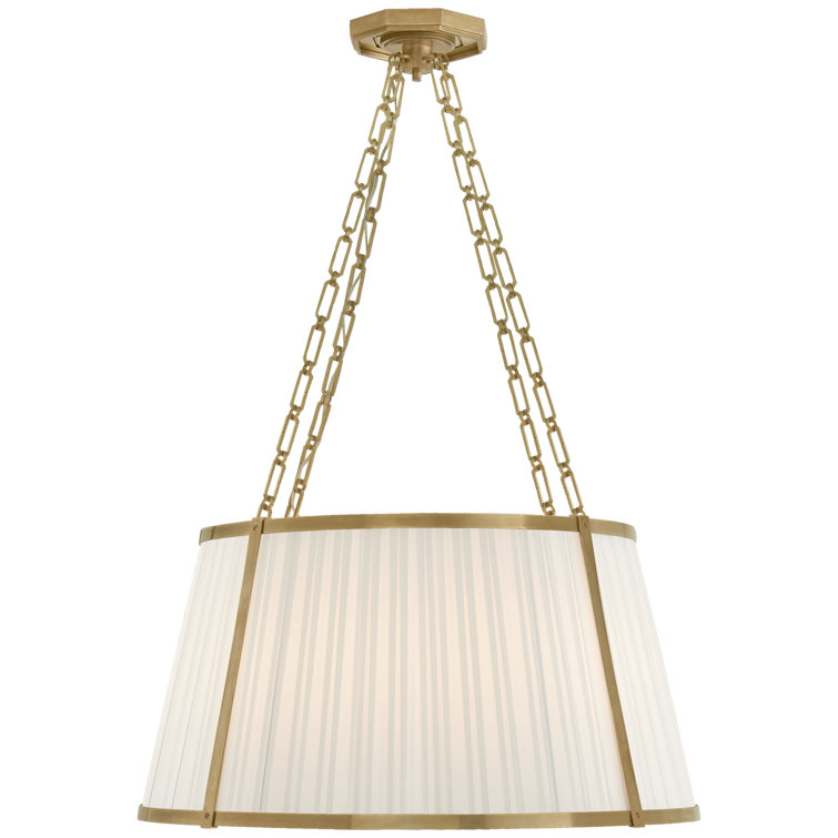 Windsor Natural Brass 8-Light Pendant with Silk Shade