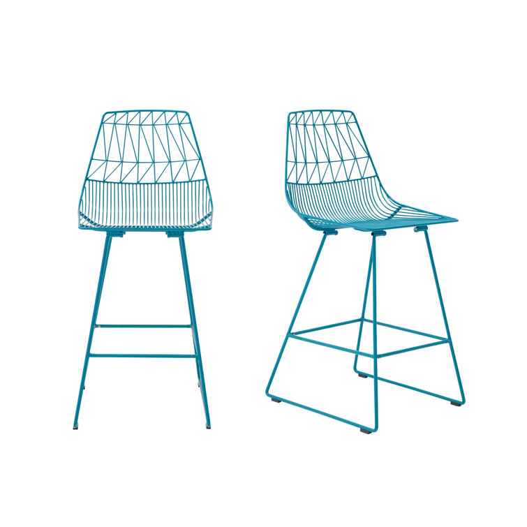 Saddle Style Orange Metal Leather Bar Stool, 30 in