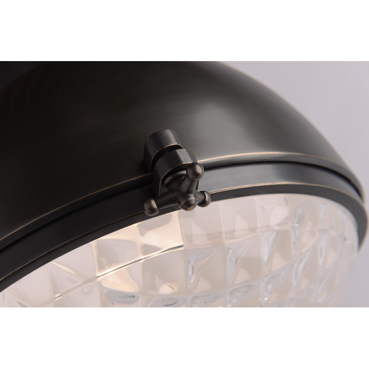 Satin Nickel Industrial Glass LED Pendant Light