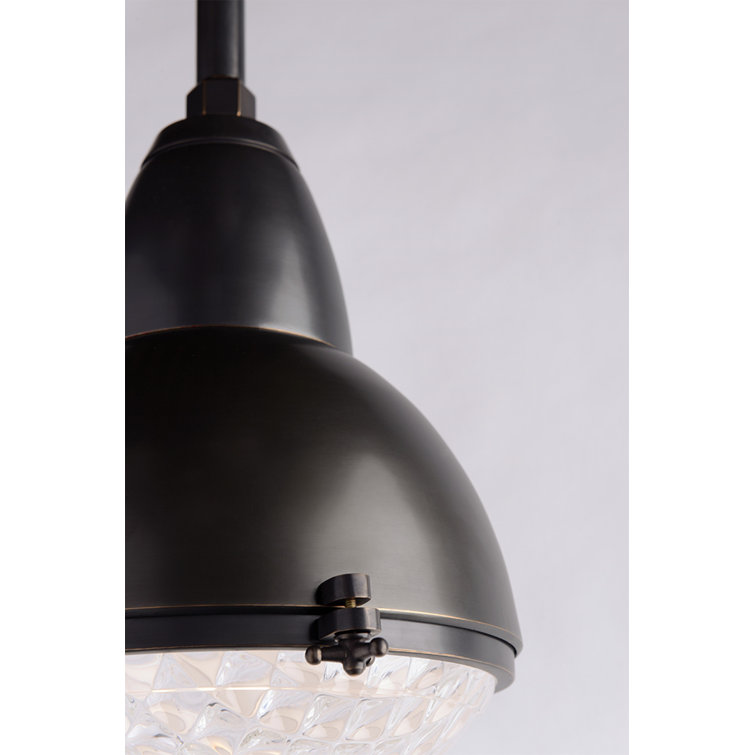 Satin Nickel Industrial Glass LED Pendant Light