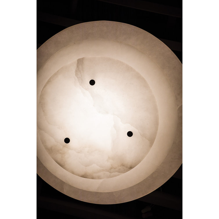 Aged Brass Alabaster LED Flush Mount Ceiling Light