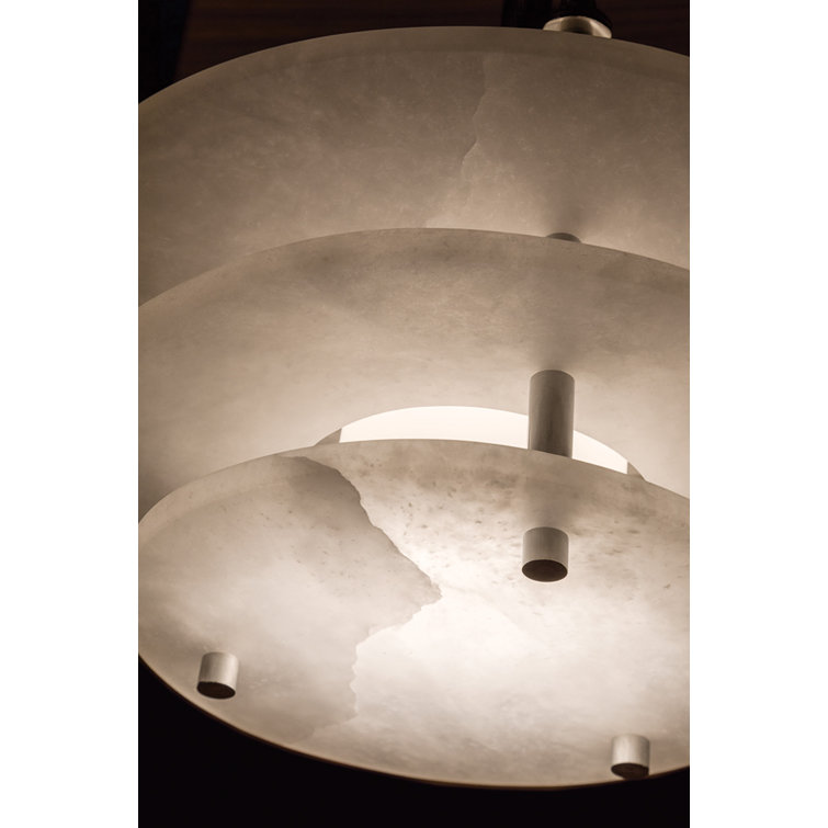 Aged Brass Alabaster LED Flush Mount Ceiling Light