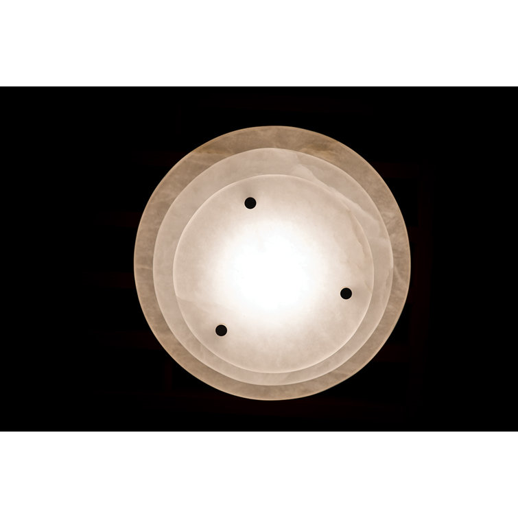 Aged Brass Alabaster LED Flush Mount Ceiling Light