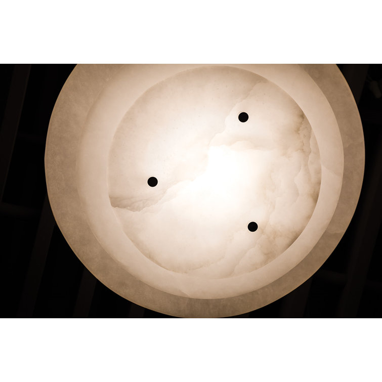 Aged Brass Alabaster LED Flush Mount Ceiling Light