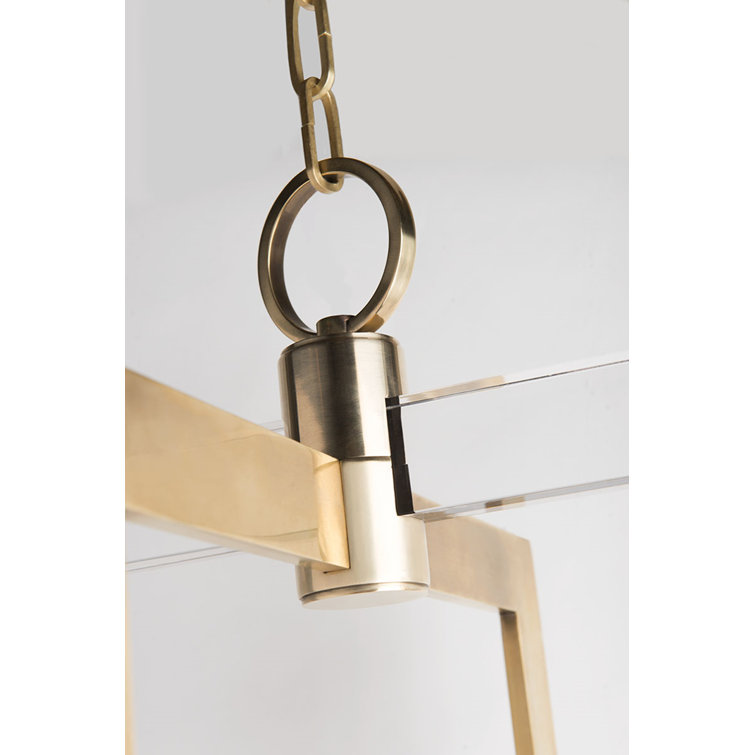 Wellington Aged Brass 8-Light Geometric Chandelier