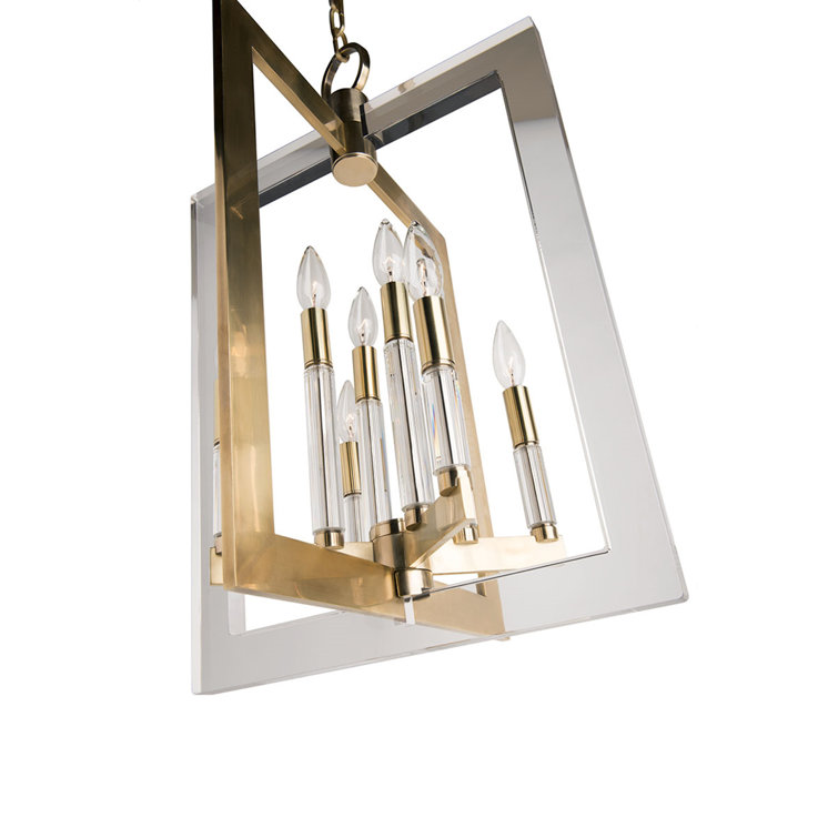 Wellington Aged Brass 8-Light Geometric Chandelier