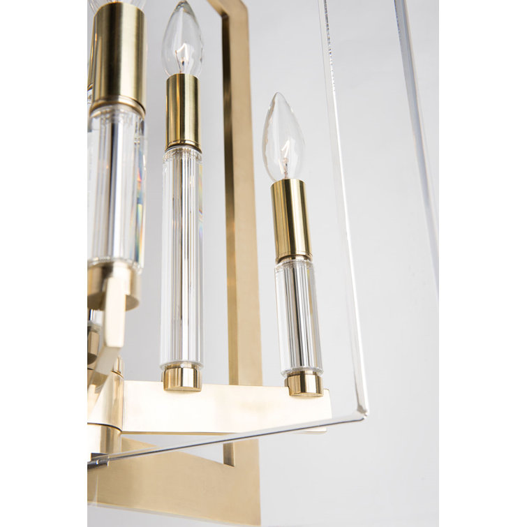 Wellington Aged Brass 8-Light Geometric Chandelier