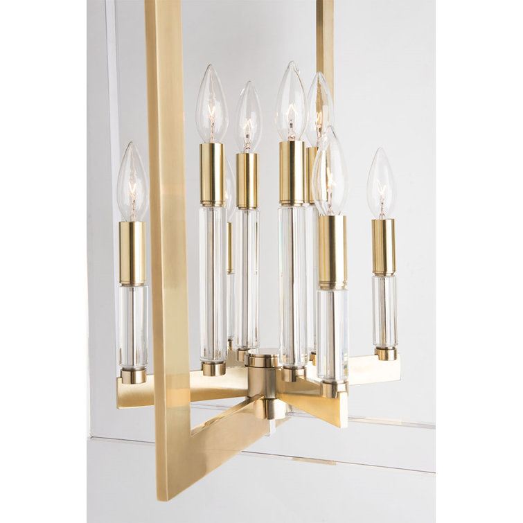 Wellington Aged Brass 8-Light Geometric Chandelier