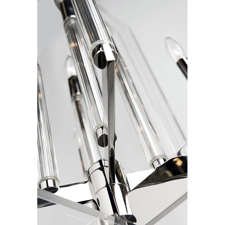 Sleek Polished Nickel 8-Light Indoor/Outdoor Chandelier