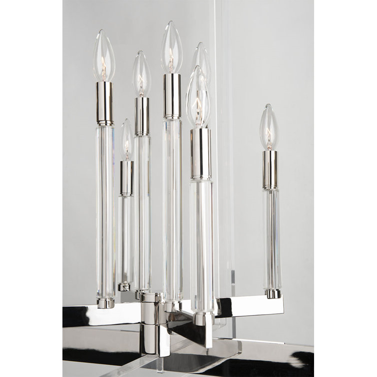 Sleek Polished Nickel 8-Light Indoor/Outdoor Chandelier