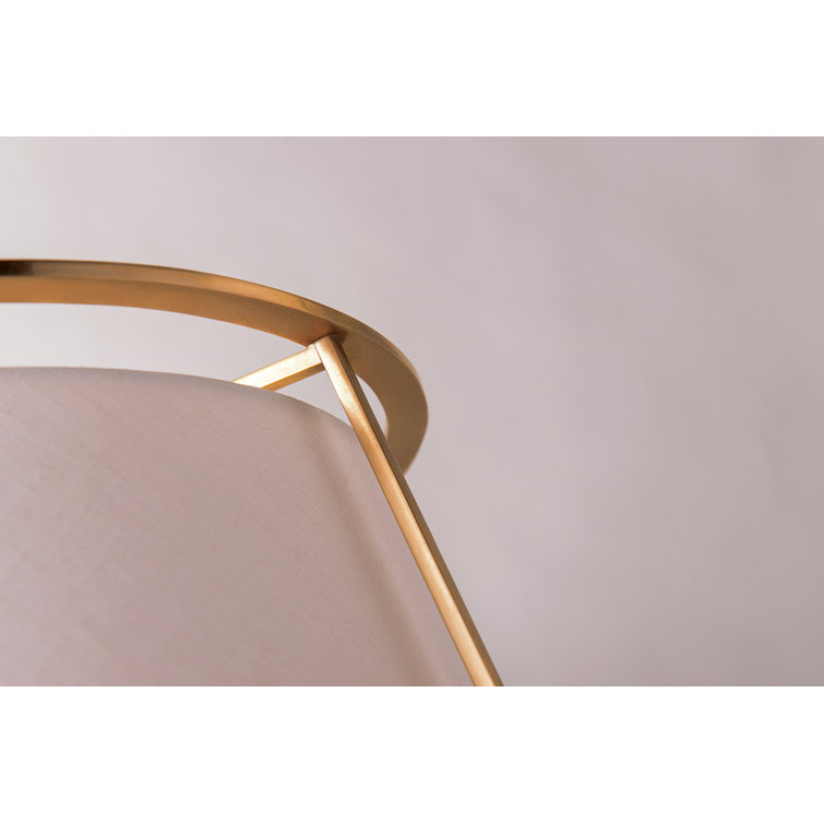 Savona Aged Brass 2-Light Pendant with Linen Shade