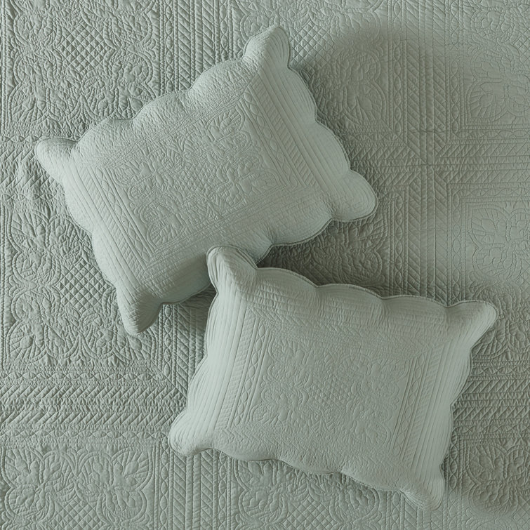 Seafoam Green Microfiber Reversible Full/Queen Quilt Set