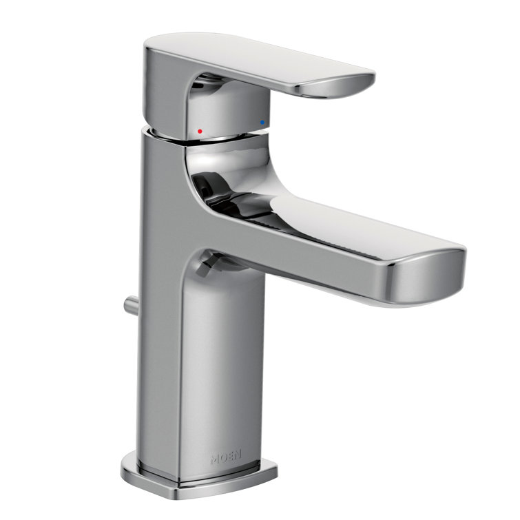Chrome Single Handle Modern Bathroom Faucet with Drain Assembly