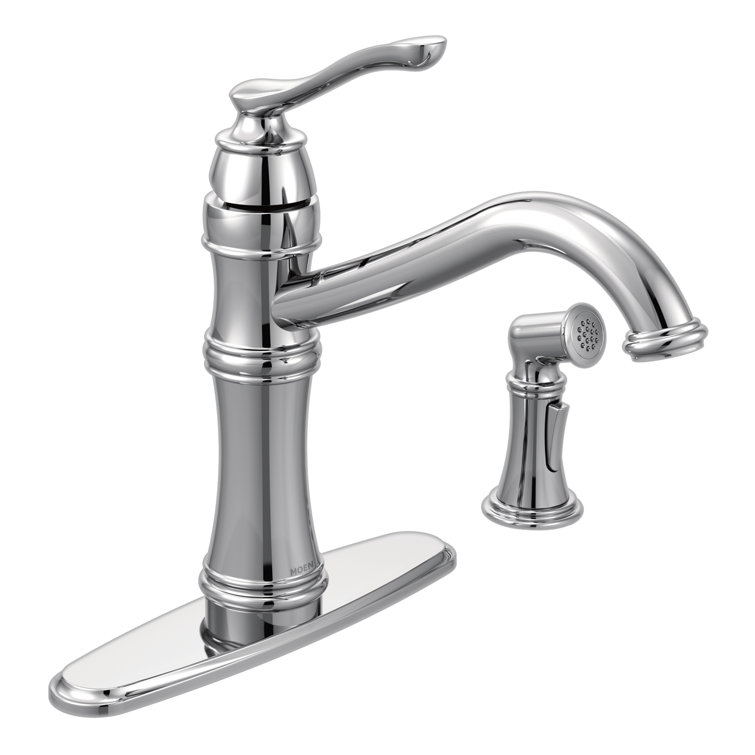 Chrome High Arc Single Handle Kitchen Faucet with Pull-out Spray