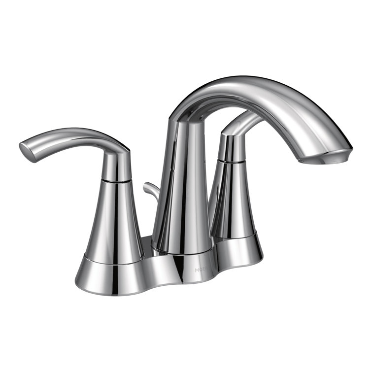 Chrome Transitional Centerset Bathroom Faucet with Dual Handles