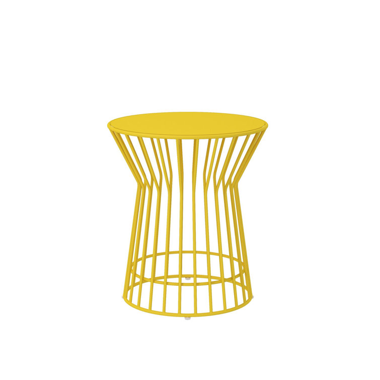 Roberta Yellow Steel Indoor/Outdoor Patio Side Table