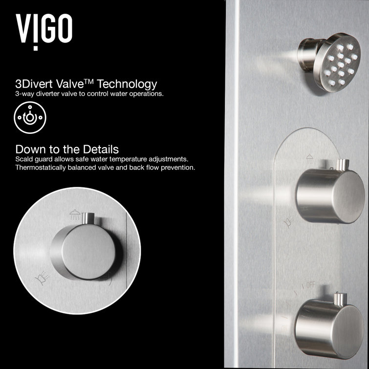 Dilana 67" Stainless Steel 6-Jet Shower System with Hand Shower