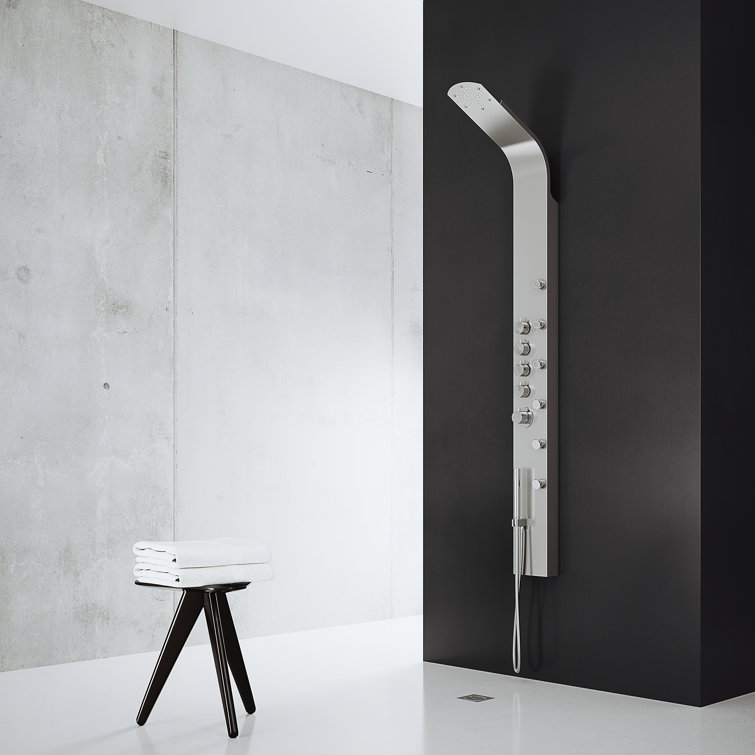 Stainless Steel 71" Shower Panel with 6 Jets and Hand Shower