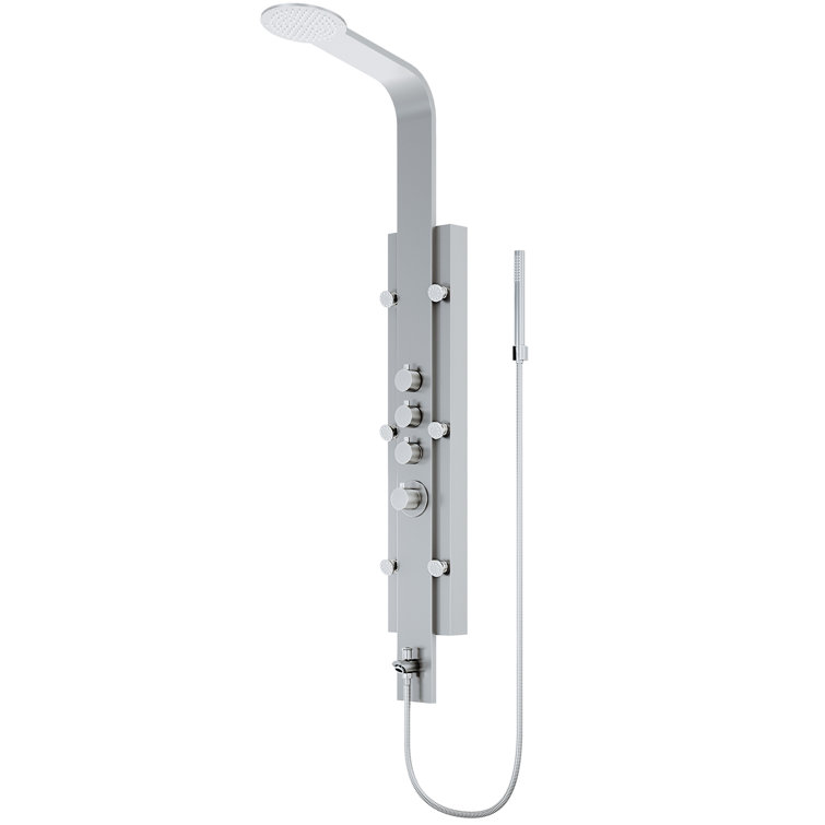 Mateo Stainless Steel 60" Shower Panel System with Hand Shower and Jets