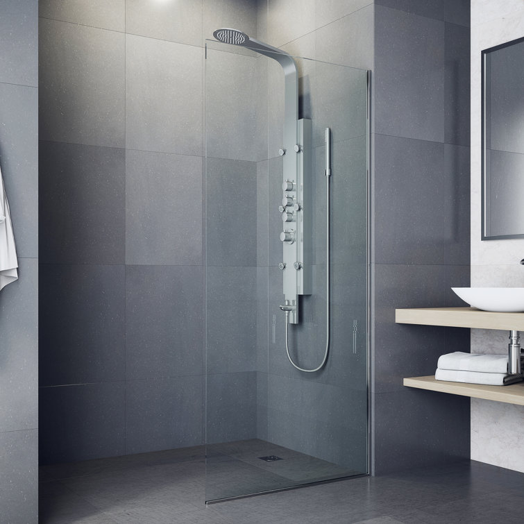 Mateo Stainless Steel 60" Shower Panel System with Hand Shower and Jets