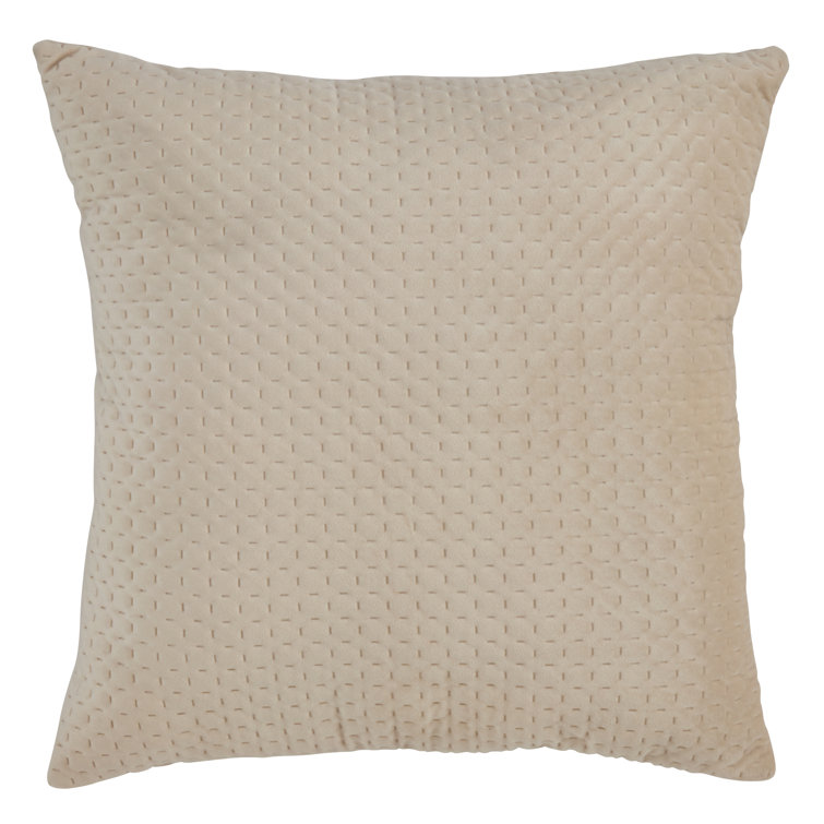 Natural Pinsonic Velvet 18" x 18" Square Throw Pillow