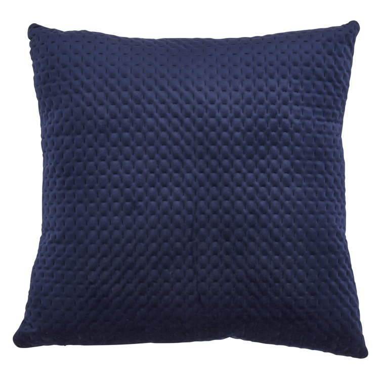 Navy Blue Velvet 18" Square Decorative Pillow