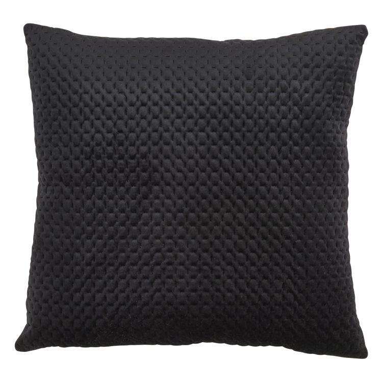 Black Pinsonic Velvet Square Throw Pillow