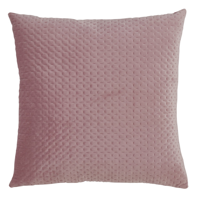 Dusty Pink Velvet 18" Square Throw Pillow with Zipper Closure