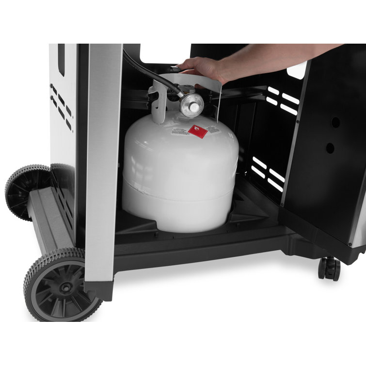 Stainless Steel 3-Burner Propane Gas Grill with Rotisserie and Side Burner