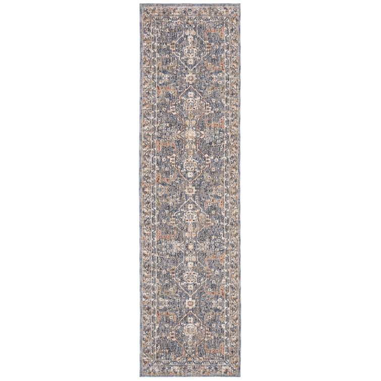 Eco-Friendly Light Blue Hand-Knotted Cotton Blend Runner Rug