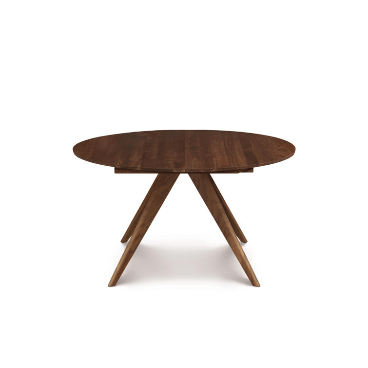Natural Walnut Mid-Century Modern Extendable Dining Table