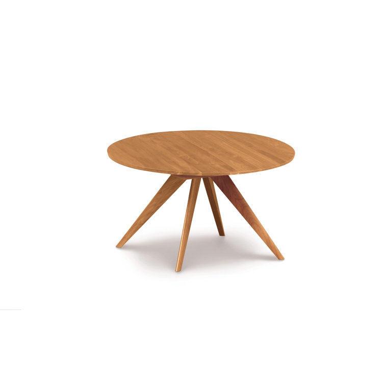 Catalina 48" Round Natural Cherry Wood Extendable Dining Table