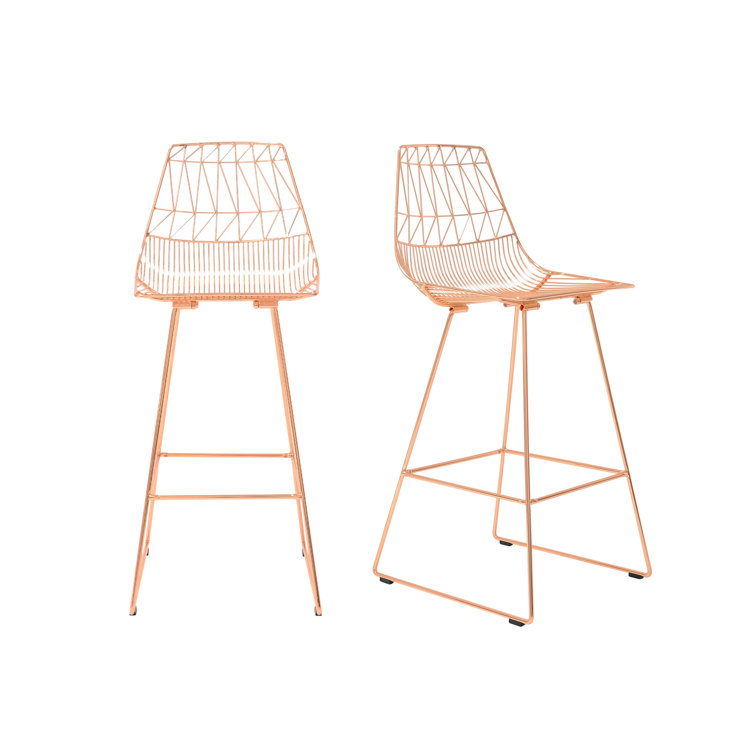 Modern Saddle Style Black Leather Metal Bar Stool, 30 in