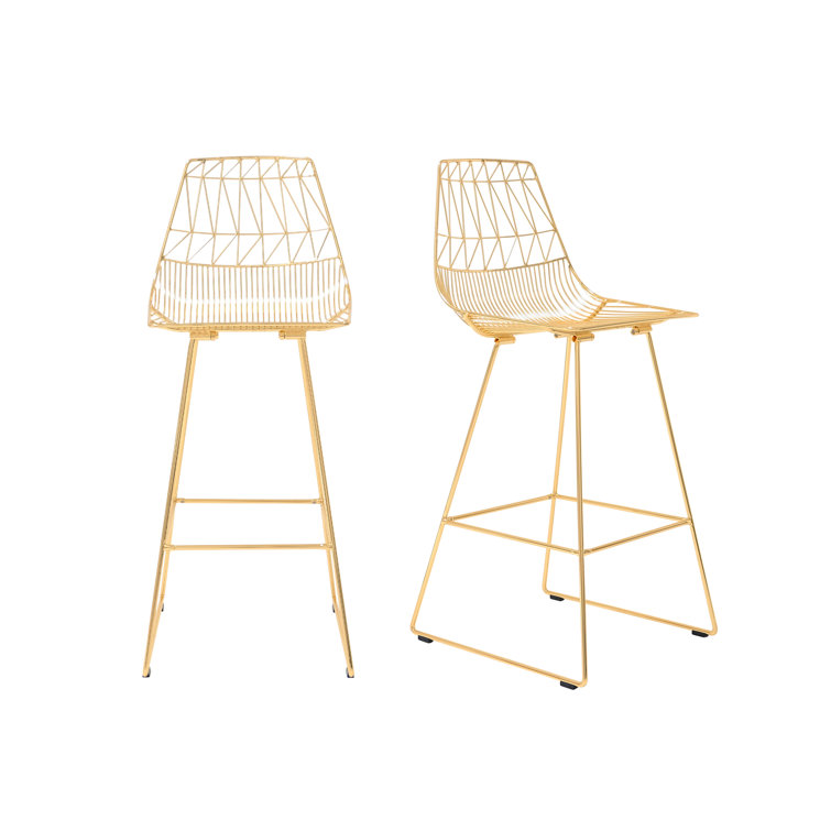 Modern Saddle Style Black Leather Metal Bar Stool, 30 in