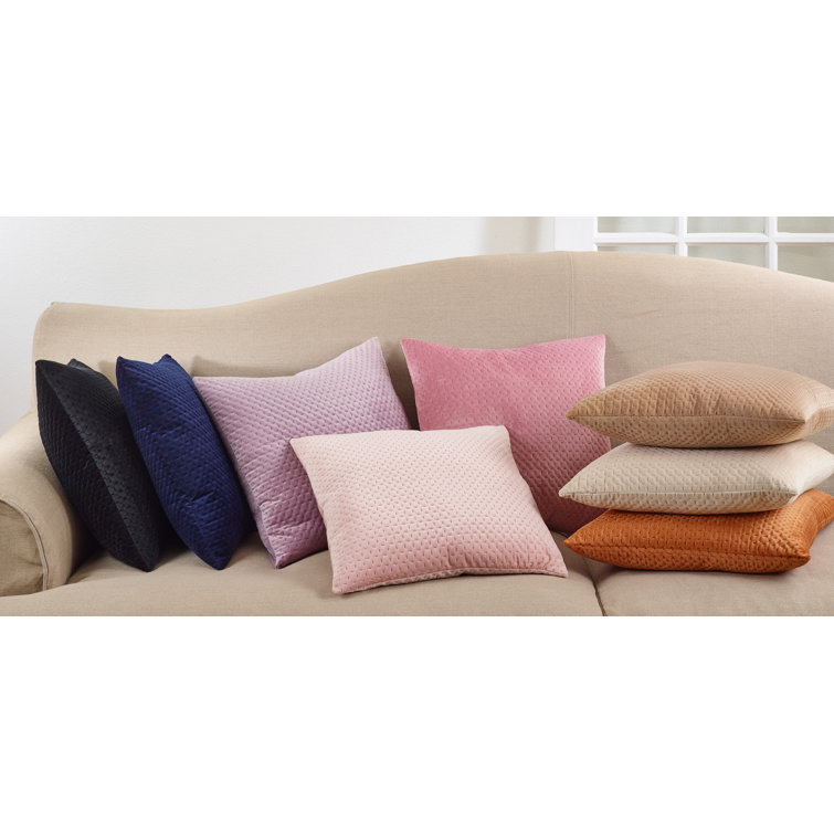 Dusty Pink Velvet 18" Square Throw Pillow with Zipper Closure