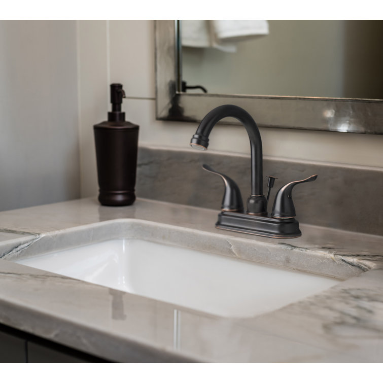 Oil Rubbed Bronze Two Handle Centerset Lavatory Faucet