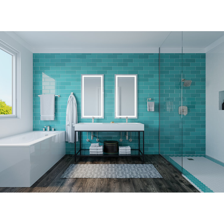 Deckard Brushed Nickel Square Wall Mounted Tub and Shower Faucet