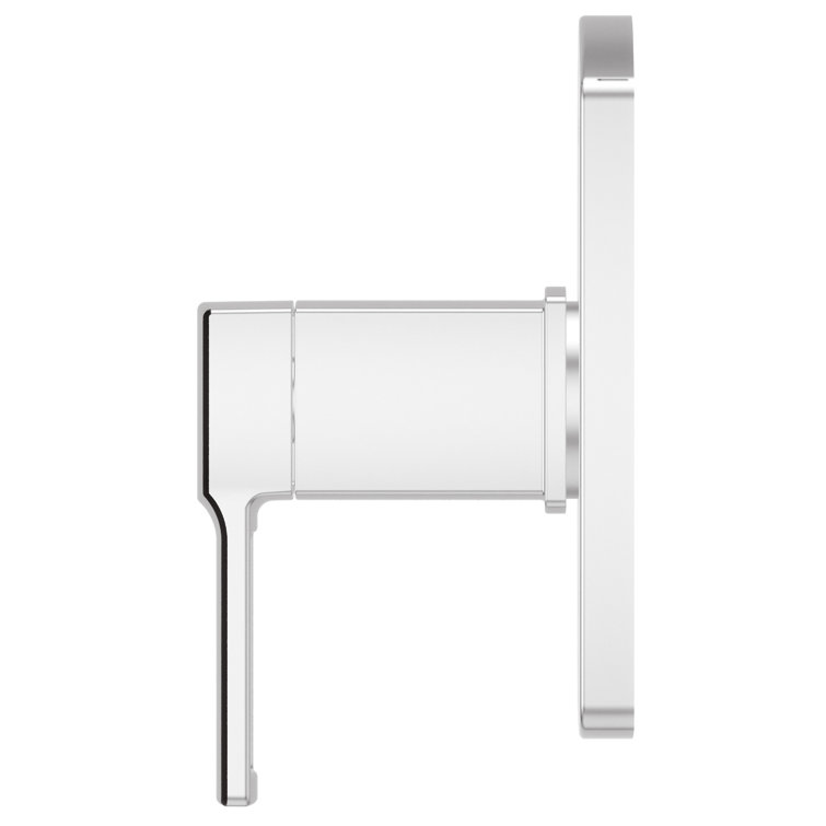 Polished Chrome Wall-Mounted Shower Valve Trim with Lever Handle