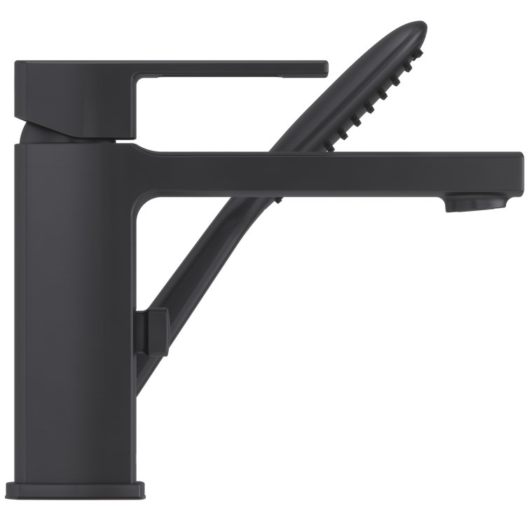 Matte Black Single Handle Roman Tub Faucet with Hand Shower