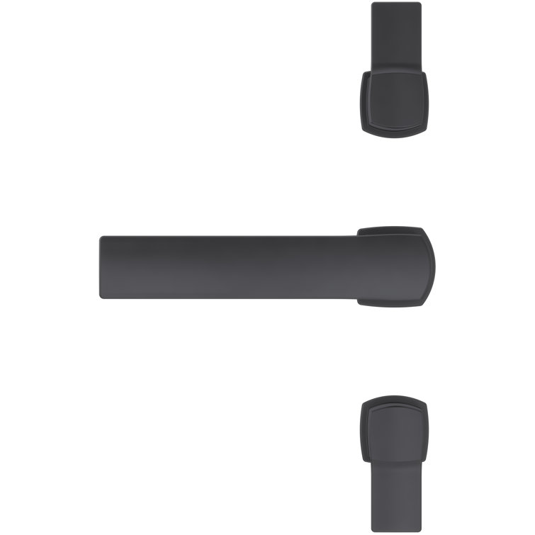 Matte Black Modern Double Handle Roman Tub Faucet