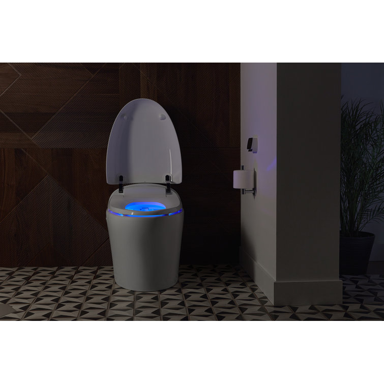 White Elongated Free Standing Dual Flush Toilet