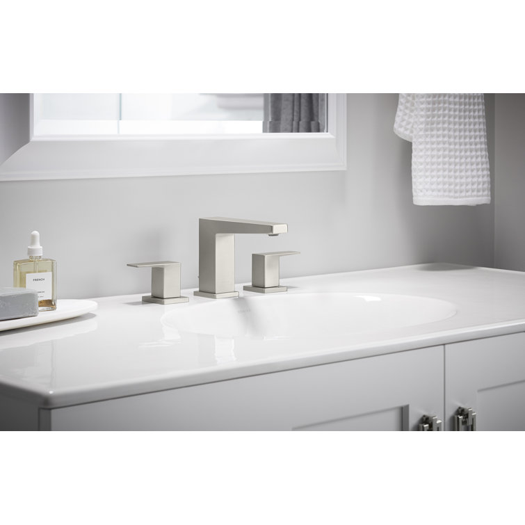 Honesty Brushed Nickel 4.81" High 2-Handle Widespread Bathroom Faucet