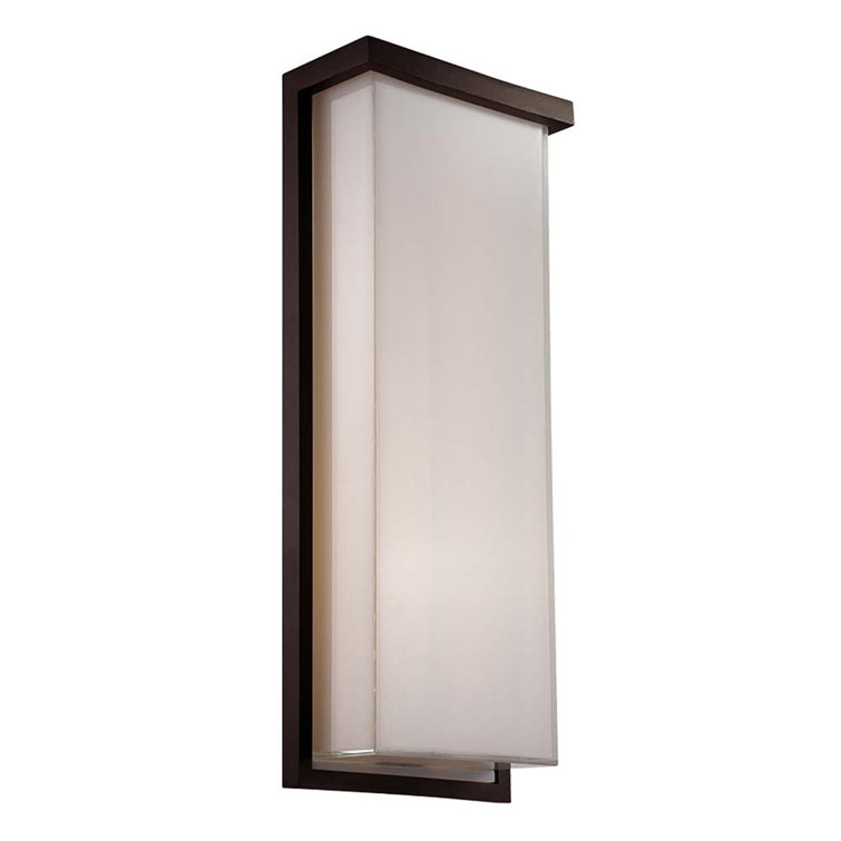 Ledge 20" Brushed Aluminum LED Outdoor Wall Sconce with White Glass