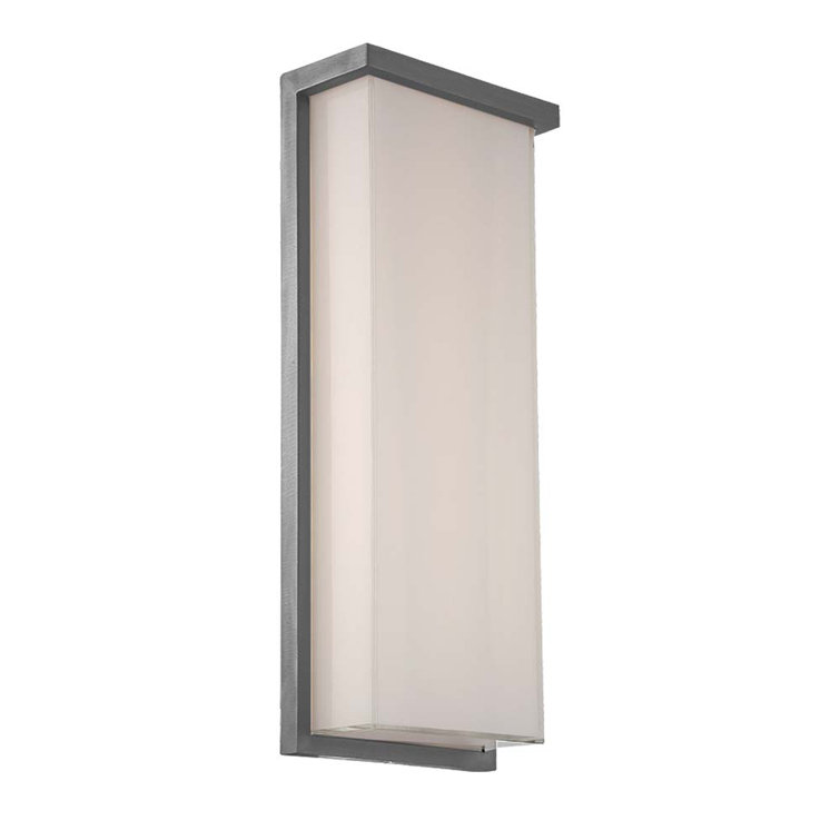 Ledge 20" Brushed Aluminum LED Outdoor Wall Sconce with White Glass