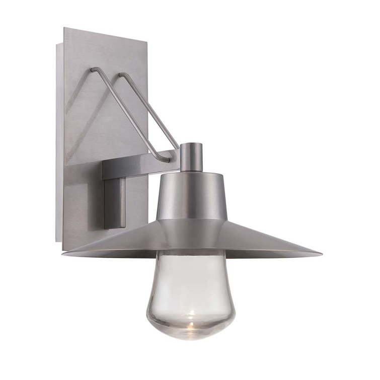 Black Mouth Blown Glass Dimmable LED Outdoor Wall Lantern