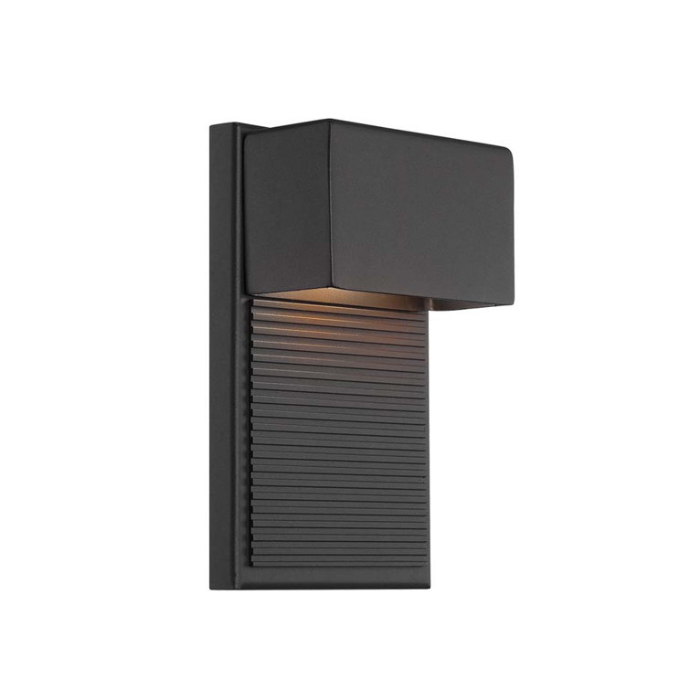 Hiline Black Aluminum Dimmable LED Outdoor Wall Sconce