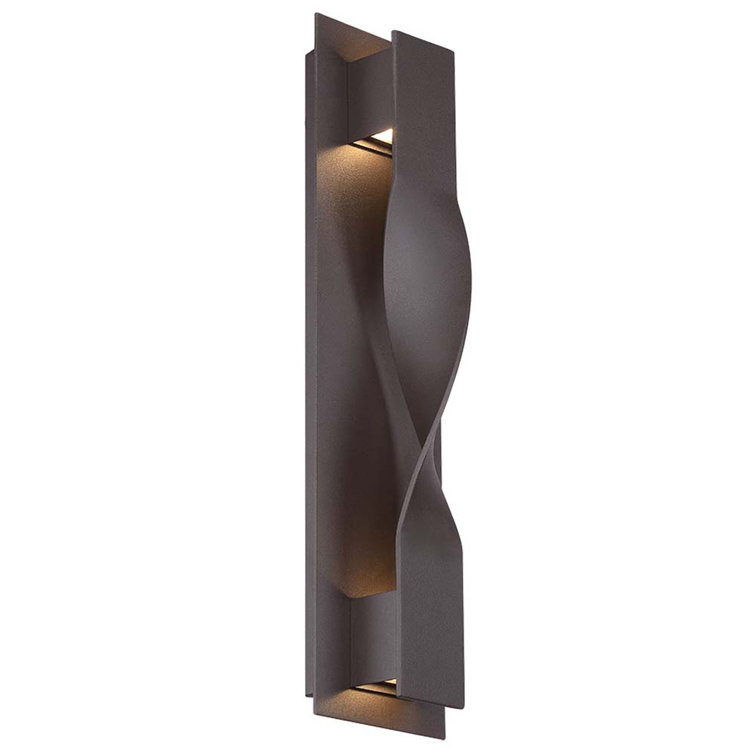 Bronze Twist LED Outdoor Wall Light with White Diffuser