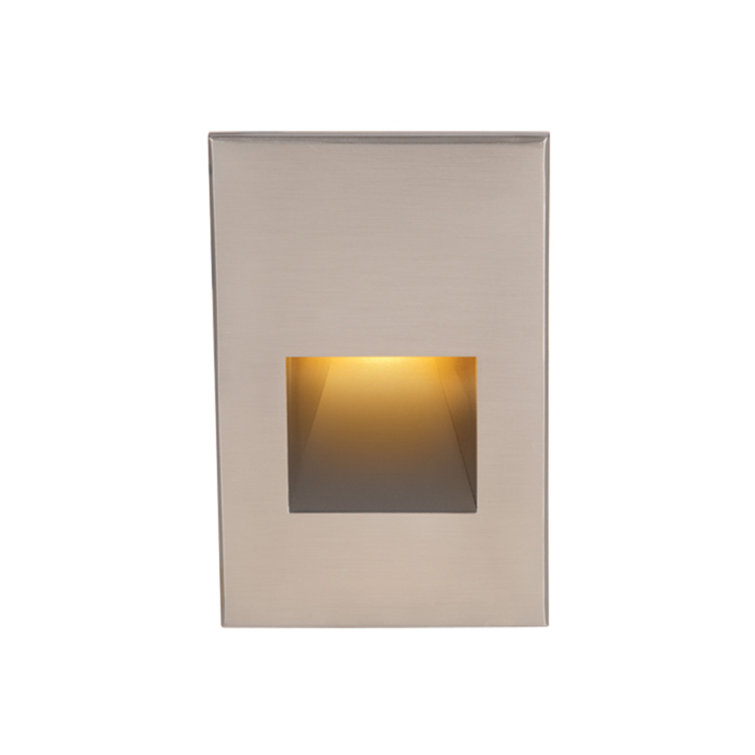 Sleek Brushed Nickel LED Step Light with Dimmable Amber Illumination